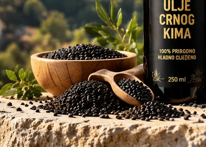 Sjemenke ćurekota (crnog kima) pripremljene za hladno cijeđenje ulja